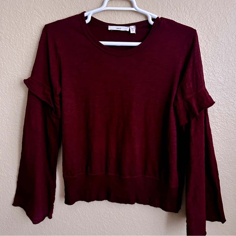 Wilt Ruffle Long sleeve Sleeve Lightweight Sweatshirt